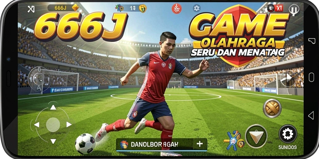 Tangkapan layar 666J menunjukkan momen seru dalam permainan olahraga.