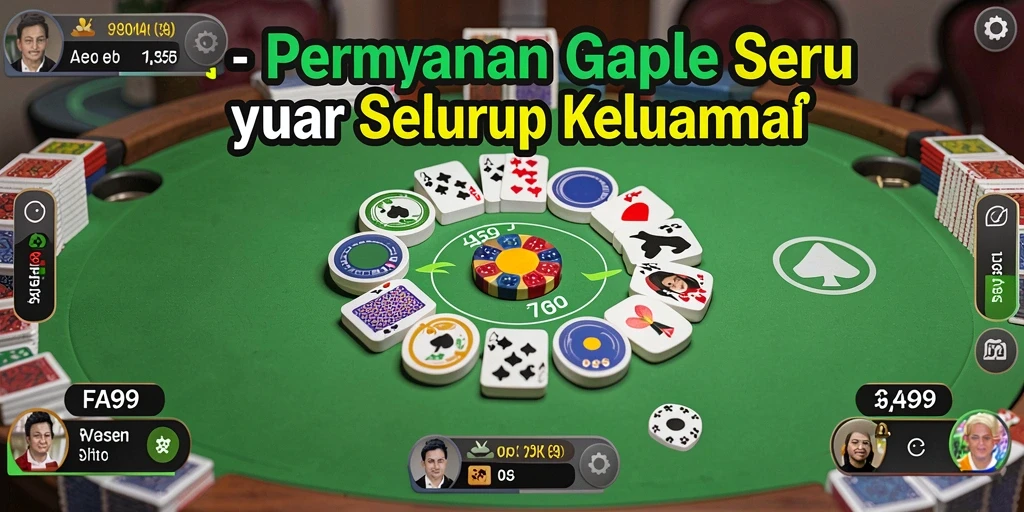 Tampilan menarik dengan gameplay Gaple yang seru dan menantang.