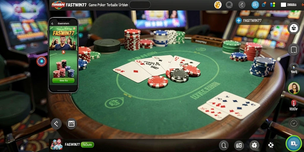 Tampilan screenshot FASTWIN77 yang menampilkan suasana permainan Poker yang seru.