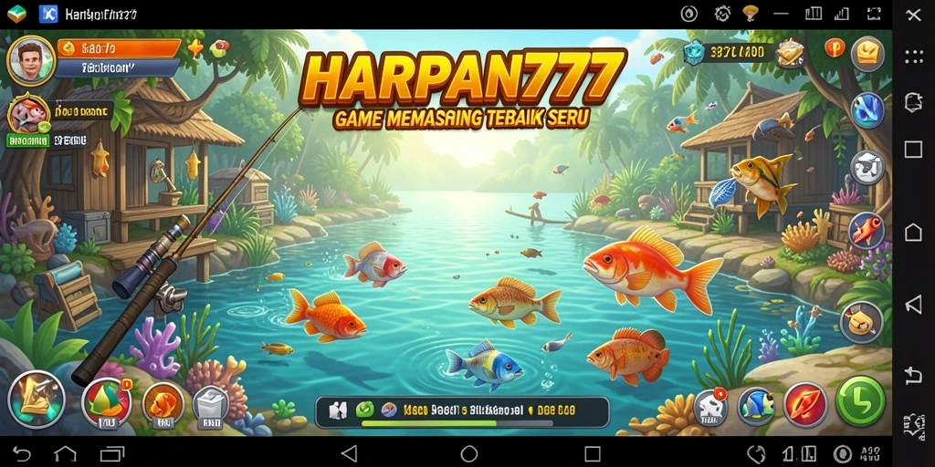 Screenshot gameplay <strong>HARAPAN777</strong> menunjukkan aksi memancing yang seru dan mendebarkan.