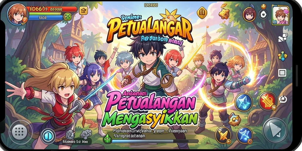 Tampilan gameplay epik dari ID66 dengan karakter Anime yang beraksi.