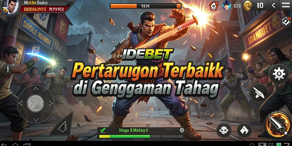 Screenshot utama IDEBET menampilkan aksi pertarungan yang mendebarkan.
