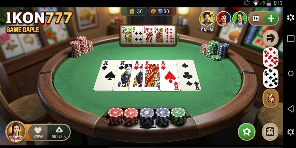 Tampilan gameplay Gaple yang seru dan menarik dari IKON777.