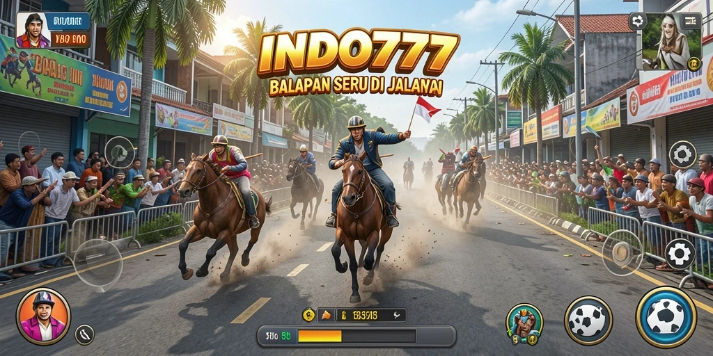 Screenshot INDO777 menunjukkan aksi balap yang mendebarkan.