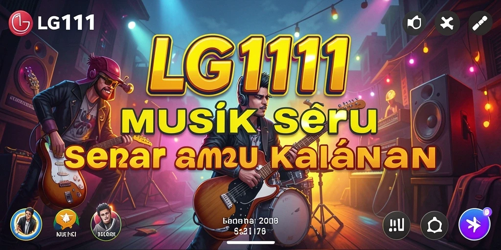 Screenshot gameplay LG111 yang menunjukkan berbagai mode permainan musik.