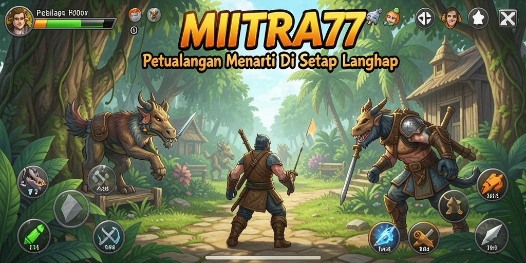 Tampilan gameplay menakjubkan di MITRA77 dengan grafis yang memukau.