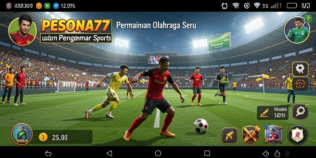 Tampilan gameplay PESONA77 yang penuh aksi olahraga.