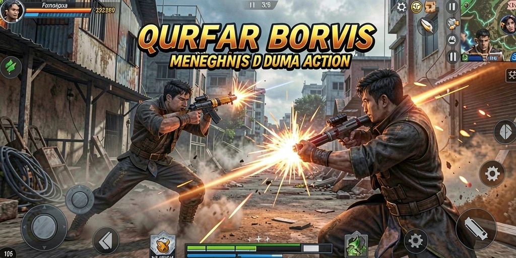 Screenshot gameplay <strong>QQRP</strong> menampilkan aksi pertarungan yang menegangkan.
