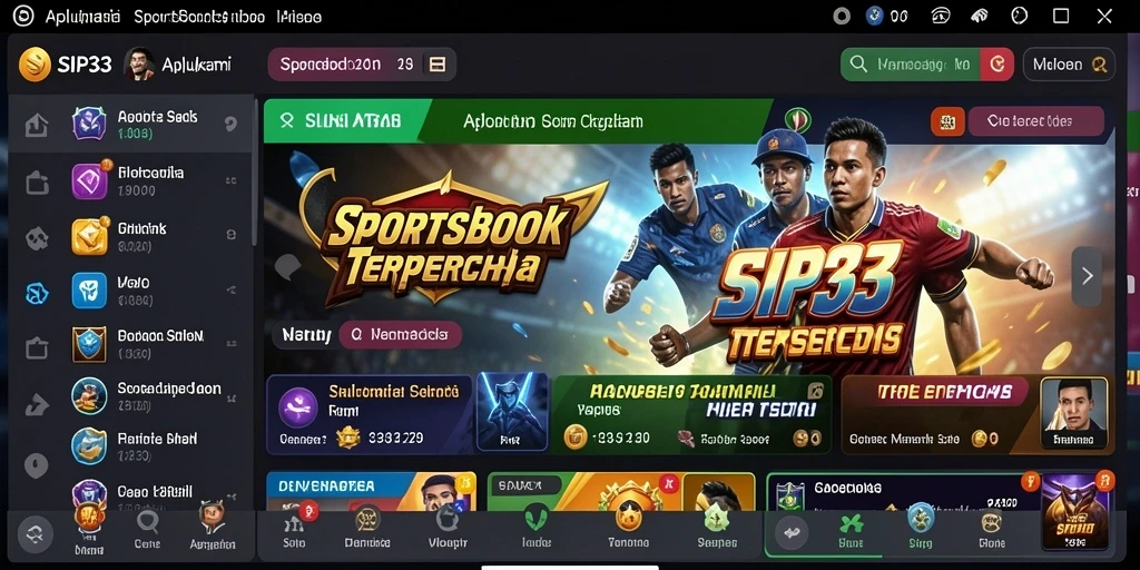 Tampilan antarmuka SIP33 dengan fitur taruhan olahraga inovatif.