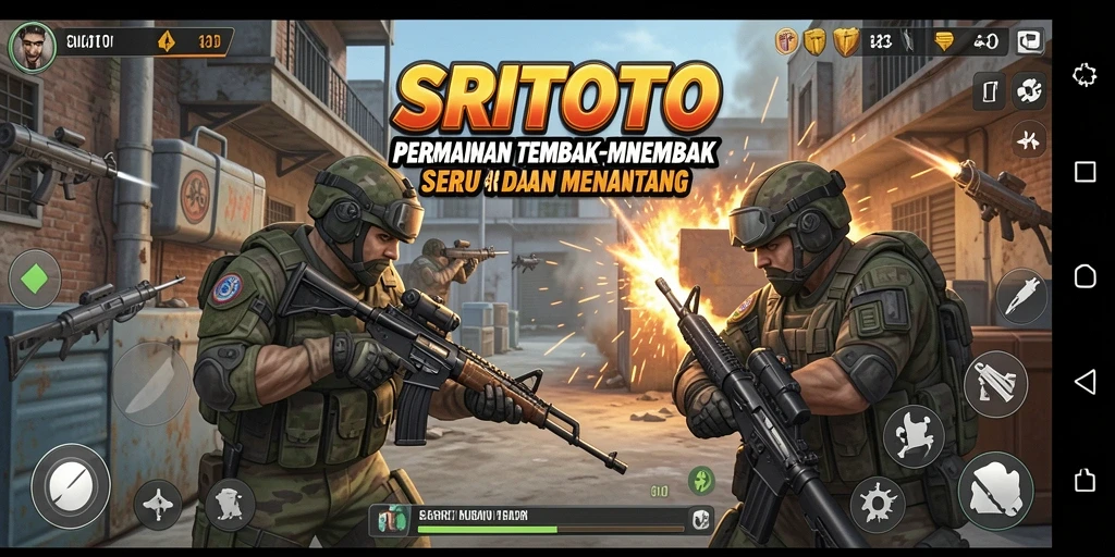 Screenshot menampilkan aksi tembak-menembak seru di SRITOTO.
