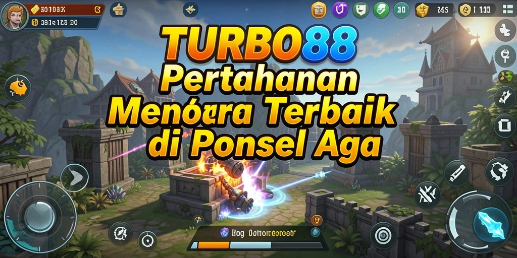 Tampilan gameplay menara pertahanan yang mendebarkan di TURBO88.